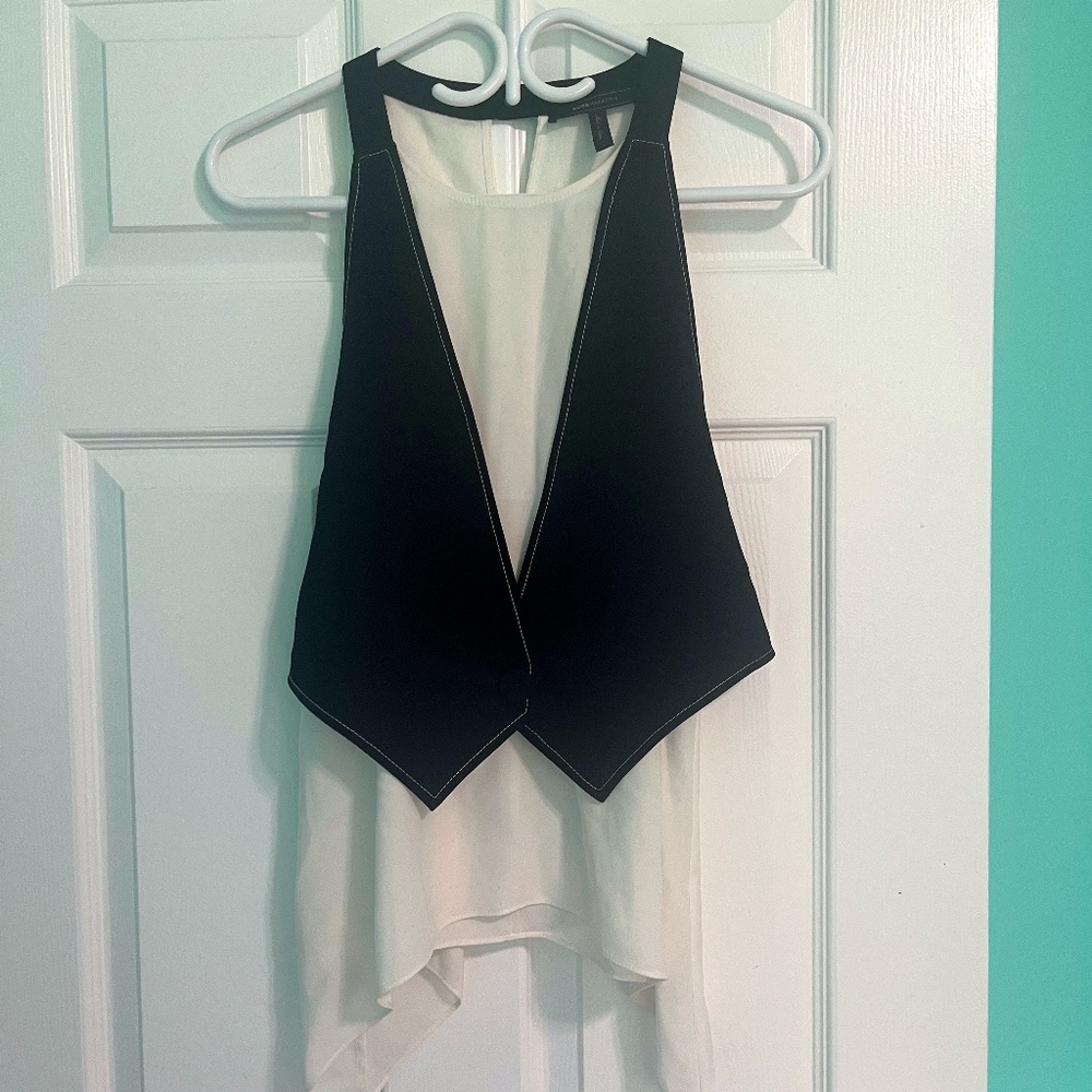 BCBG blouse with built in vest